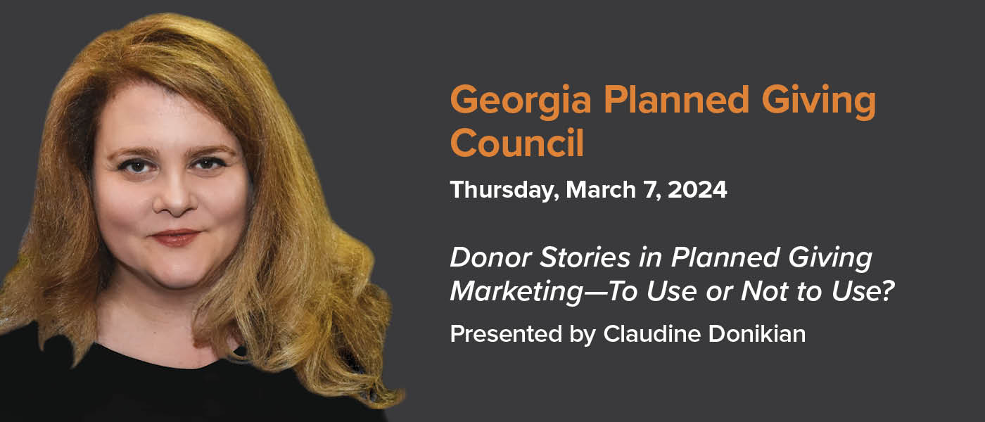 Georgia Planned Giving Council 3/7: Claudine Donikian Presents New Research, 